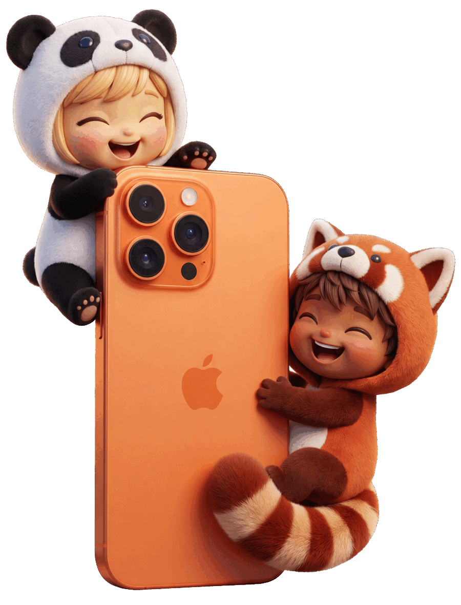 Helm mascots shopping on a phone